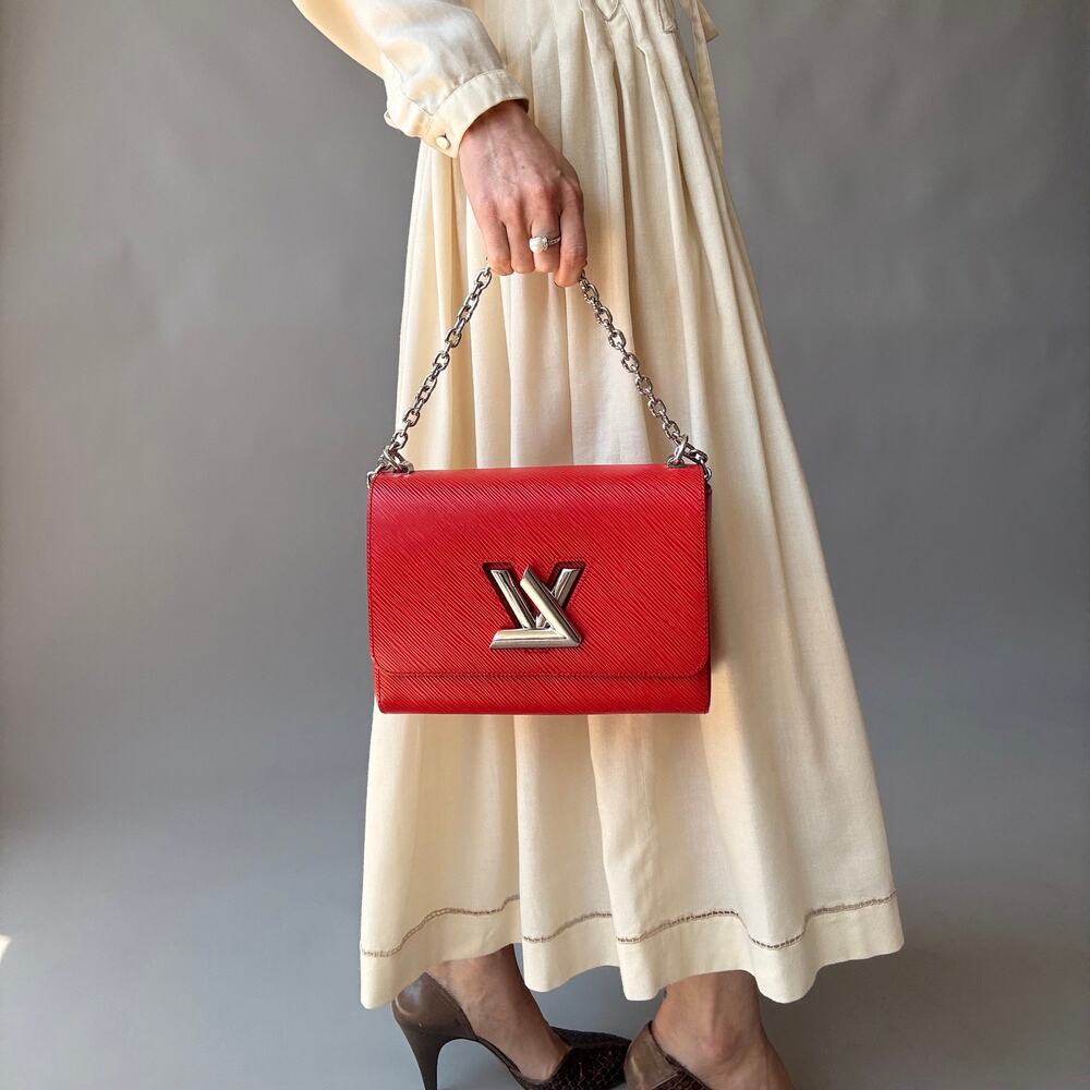 Louis Vuitton Twist MM Red Epi Leather Crossbody Bag